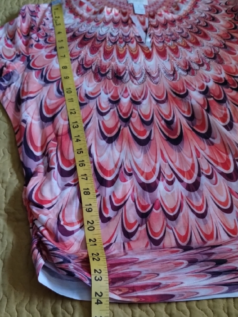 Chico's Pink Multi-Patterned Keyhole Tunic - Picture 13 of 14